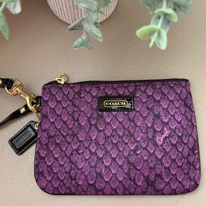 Coach  EUC Taylor Snakeprint nylon wristlet